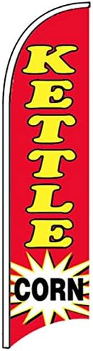Kettle Corn - Windless Swooper Flag Feather Banner Sign 2.5x11.5 ft Tall (Flag Only) rb