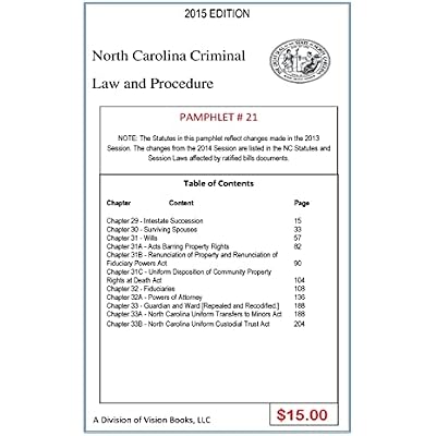 North Carolina Criminal Law and Procedure-Pamphlet 21