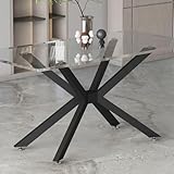 Modern Table Base Black 29' Metal Dining Table Legs with Suction Cups, Desk Base for Marble,Glass,Wood Top, Furniture Legs for Coffee Table, End Table, Home,Kitchen, Office