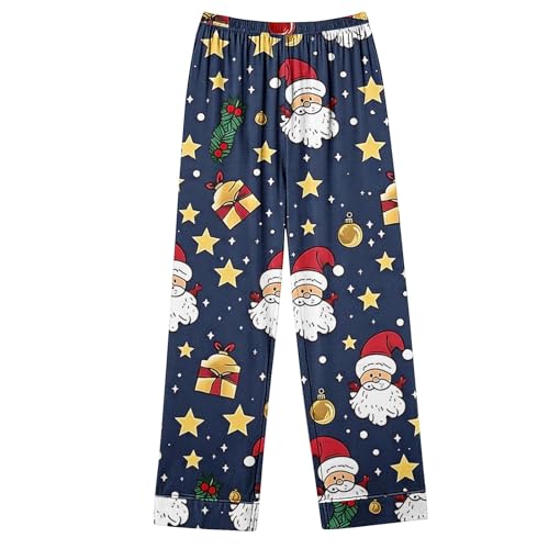 Conjunto feminino de calça de Natal para inverno, outono, cardigã e calça de pijama feminino 2024, E