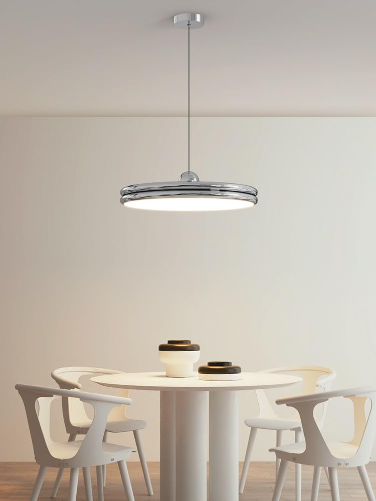 Suspension Moderne pour îlot de Cuisine, Lustre LED pour Table à Manger, éclairage intérieur, décoration (intensité Variable, Jaune, 40 cm)