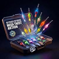 Njord Kalastus Messeneuheit 2025 Spoons Forelle Mega Twist 10 Stück in Spoonbox | Forellen Angeln Spoon Set Forellenköder | Forellen Blinker Angeln Forelle | Spinner Set Trout (3g mit Feder)