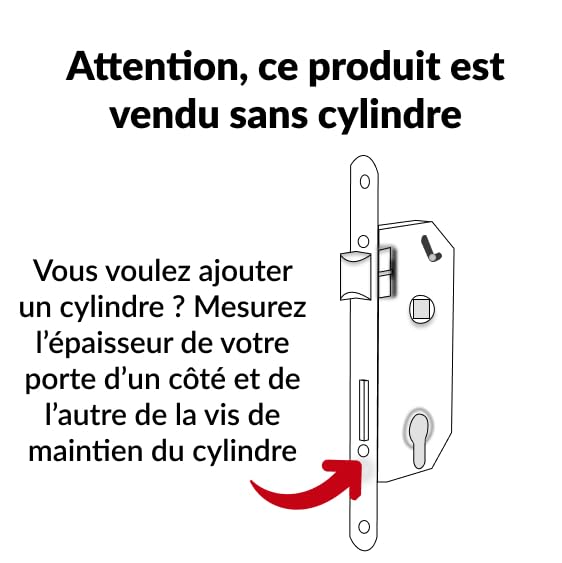 FTH - Serrure Encastrable Haut de Gamme SE 50 - Système de Retournement - Fermeture à Deux Tours - Têtière Nickelée Noir Mat - Coffre Acier - Axe 50 mm - Pour Porte d'Entrée - Noir