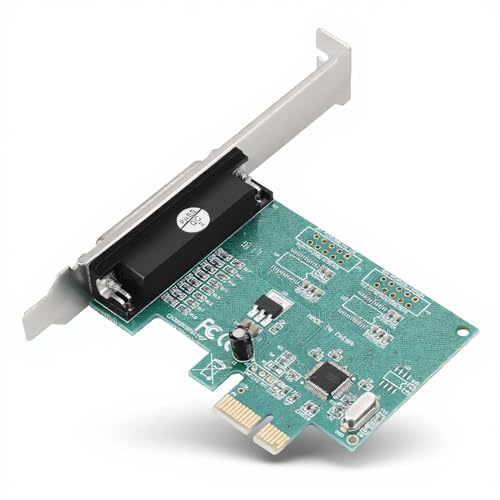 LPT Printer to PCI-E Parallel Printer Card, Parallel Port DB25 Express Card Converter Adapter, Pci-express's 25/s Full Duplex Channel,1.5 Mbyte/S,for Win98SE/ME/2000/XP/Vista/Win7/Win8/Win10