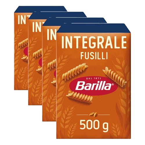 Barilla Pasta Corta, Fusilli Integral, 500g (Paquete de 4)