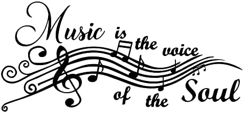 Music is The Voice of The Soul Vinyl Wall Decals Quotes Sayings Music Symbols Words Arts Lettering for Music Room