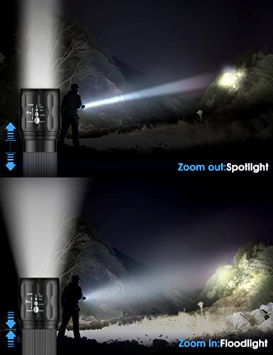 Fulighture LED Torch, Mini Small Torches, Zoomable Portable Flashlight for Gift, Home Indoor Lighting, Emergency, Batteries Included, 2-Pack - Image 3