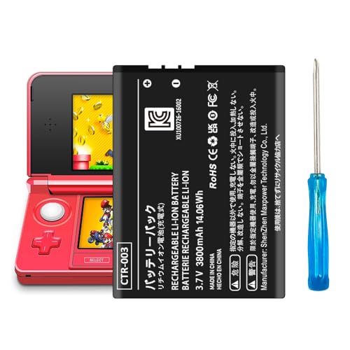 Image of [3800mAh] Battery for CTR-003, CTR-003 Battery Replacement Compatible with Nintendo 2DS / New 2DS XL / 3DS / N3DS / Wii U Pro Controller Game Controller CTR-001 CTR-003 MIN-CTR-001 with Tool