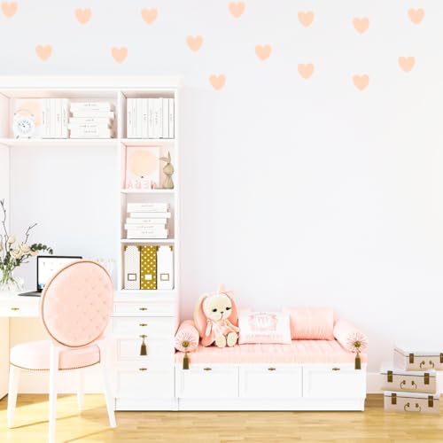 Image of Pastel Color Heart Sticker for Scrapbook or for Wall Decoration, Nursery Decor, Home Decor (Yellow)