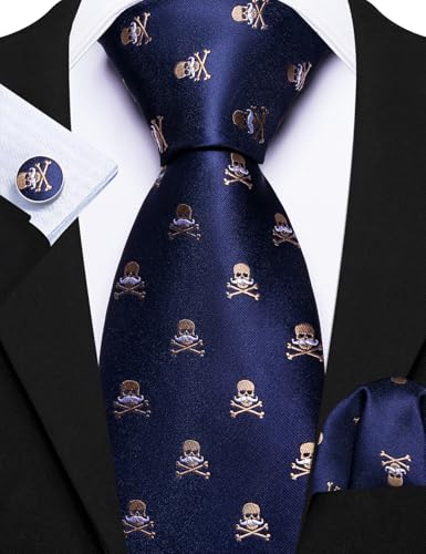 Image of Barry.Wang Men 6PCS Tie Silk Gift Necktie Clip Woven Tie Sets Party | Men Tie Classic Silk Gift Necktie With Tie Clip Jacquard Woven Neck Ties 6PCS Formal Wedding