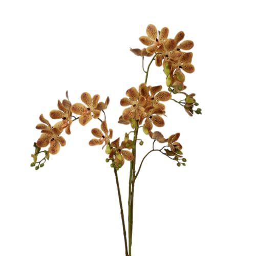 BQEE Espray artificial de orquídea Cymbidium de doble tallo, 81 cm de alto, 8 ramas de orquídea de plástico de tacto real, paquete de 2 para decoración del hogar, boda, oficina y centros de mesa