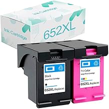 Compatible for HP 652XL Ink Cartridge Replacement for HP 652XL 652 Ink Cartridges Work for HP DeskJet Ink Advantage 2135 1115 3635 3636 3775 3787 3785 3835 4535 4675 Combo Pack