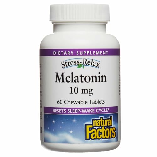 Stress-Relax Melatonin 10 mg by Natural Factors, Natural Sleep Aid,