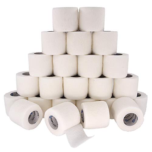 Self Adherent Cohesive Bandages Wrap 24 Count 2" X 5 Yards, Medical Tape, Adhesive Flexible Breathable First Aid Non Woven Rolls, Stretch Athletic, Ankle Sprains & Swelling, Sports #TOP5