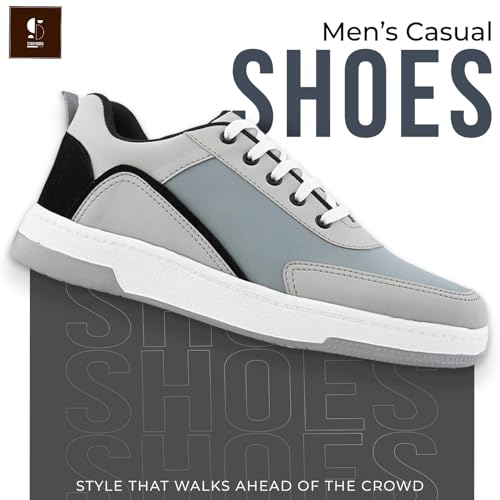 Image of STANPHORD Mens Lumora Sneakers Faux Leather Chunky Colourblocked Trendy Lace Up Casual Shoes Trendy Sole All Day Comfortable Lightweight with Extra Comfort Durable Footwear