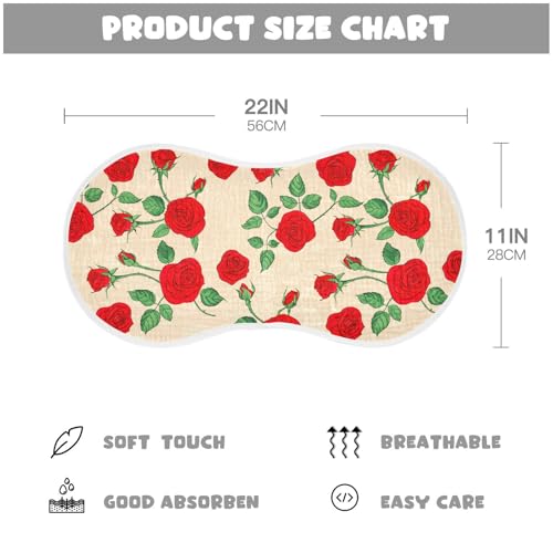 2 Pack Baby Burp Cloths, Soft Absorbent Burping Cloths for Babies, Cotton Milk Spit Up Rags, Large Size for Newborns, Baby Boys and Girls (Timeless Rose Garden)4