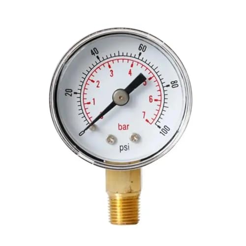 Manomètre de pression 0-7 bar avec raccord bas 1/8" BSPT pour fluides