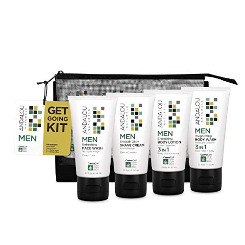 Andalou Naturals CannaCell MEN Get Going Kit, 4 Pieces