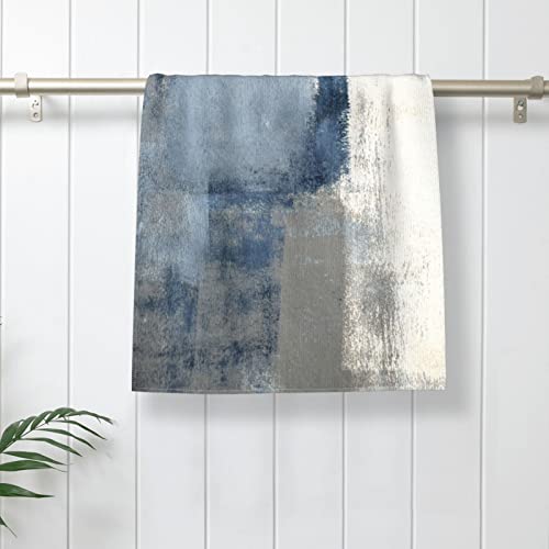 Supluchom Hand Towel Blue Gray Modern Art Abstract For Bathroom Kitchen Microfiber Fingertip Bath Towels 16 X 27.5 Inch Soft Decorative Home Hotel Gym Laundry Room #TOP4
