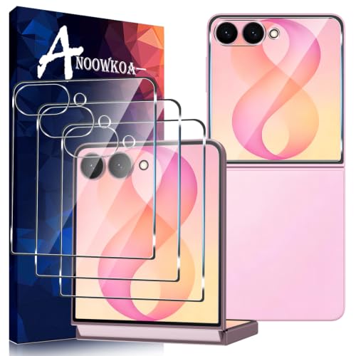 Anoowkoa 3 Pack Designed for Samsung Galaxy Z Flip 8 Screen Protector Tempered Glass Film[Front screen only] Case-Friendly No Bubbles 9H Hardness.Supports Fingerprint Unlocking and Facial Recognition