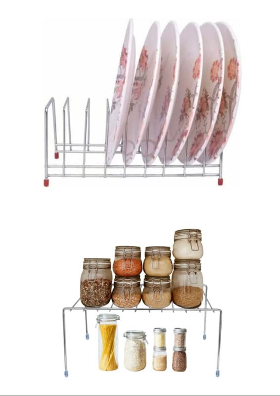 AB99 COLLECTION Stainless Steel 9 Plate Stand for Kitchen Plate Holder