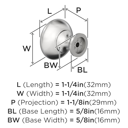 Image of Amerock 10 Pack 1-1 /4 inch Round Edona Polished Chrome Cabinet Knob