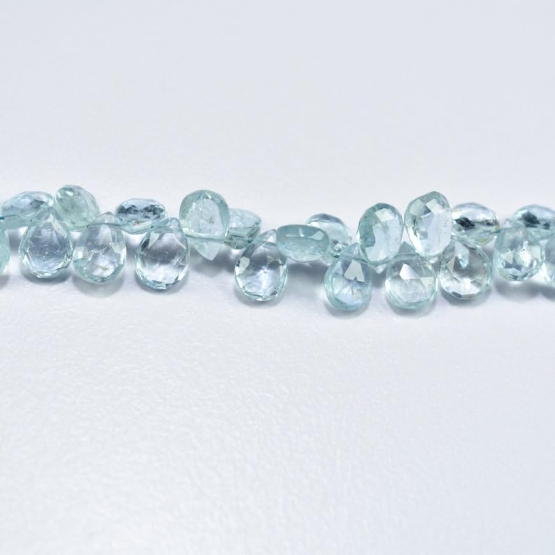Naturalne fasetowane koraliki z akwamaryny gruszki 5,5 x 7,5-5,5 x 8 mm 18 cm długi sznurek tworzenie biżuterii koraliki z kamieni szlachetnych do naszyjnika bransoletki