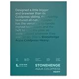 Stonehenge Aqua White Heavy Weight Block, 300lb, Coldpress, 12 x 16 Inches, 10 Sheets for Wet and Dry Media