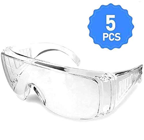 5 Pack Medical Safety Glasses for Work, Protective Safety Goggles over Glasses Anti