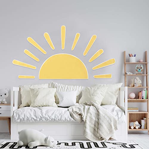 Large Half Sun Wall Decal - Children's Baby Boys Girls Nursery Decor, Kids Room Wall Art, Removable Sunburst Wall Stickers (Sun Wall Decor) #TOP2