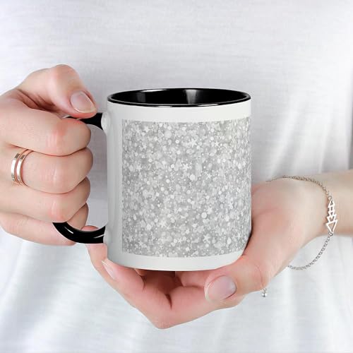 Taza de cerámica 11 oz color blanco y negro miniatura 5