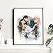 NAZENTI Watercolor Couple Portrait from Photo, Boyfriend Gifts, Girlfriend Gifts, Custom Wedding Anniversary for Wife Husband, Engagement Gift, Painting Picture Frame Canvas Wall Art, Valentines Day