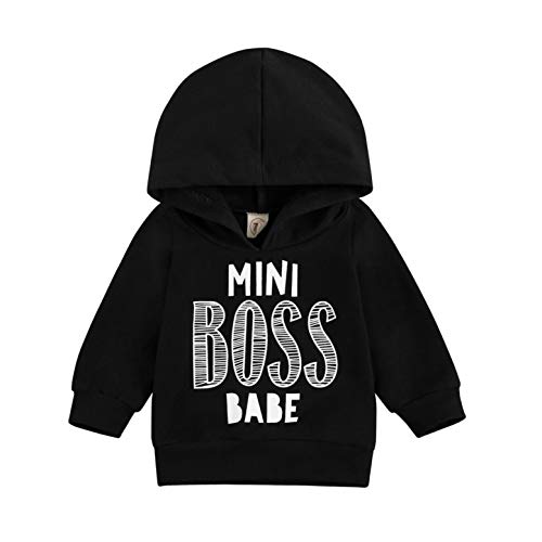 Newborn Toddler Boy Girl Mini Boss Baby Hoodies 6 Months 12 Months 18 Months 2T Shirt Sweatshirt Fall Winter Clothes (2-3T,Black Hoodies)