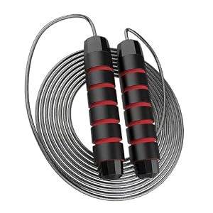 2,8 m de Long Corde a Sauter Sport, Adulte Cordes à Sauter Réglables, Doux et Antidérapant Jump Rope en Fil D&rsquo;acier, pour L&rsquo;entraînement et La Remise en Forme