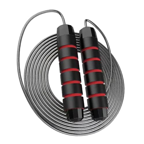 2,8 m de Long Corde a Sauter Sport, Adulte Cordes à Sauter Réglables, Doux et Antidérapant Jump Rope en Fil D'acier, pour L'entraînement et La Remise en Forme