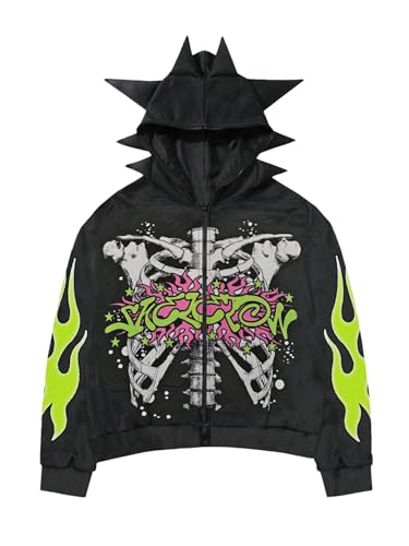 Amazon.com: SOLY HUX Men's Y2k Graphic Zip Up Hoodie Sweatshirt