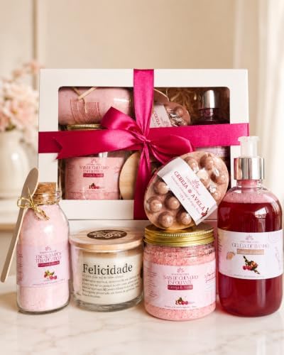 Kit presente SPA completo+Vela aromática+Geleia de banho+Sais de ...