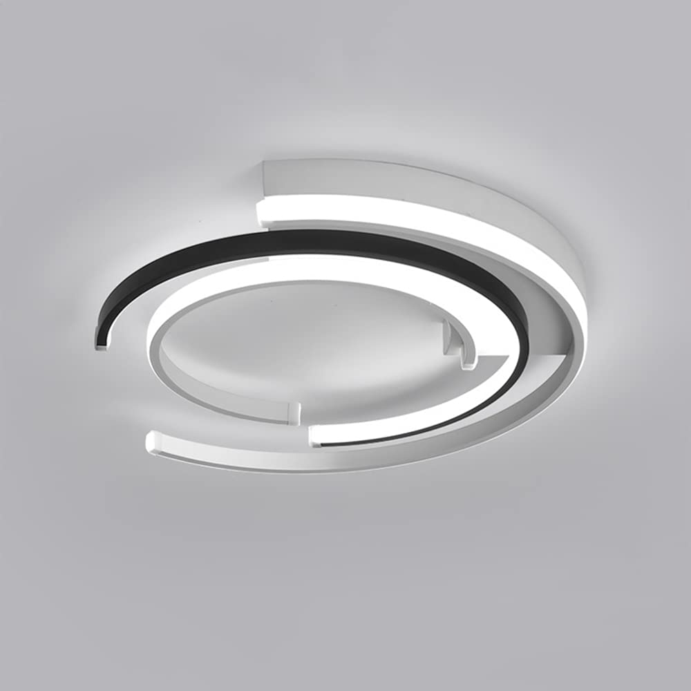 Round LED Ceiling Light, Modern Geometric Ceiling Lamp Flush Mount Aluminum Ceiling Lighting For Bedroom Hallway Living Room Lounge,Cool White-50cm 52W