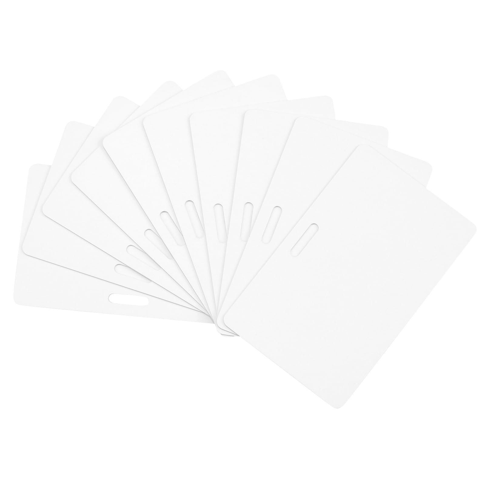 20 Pack Premium Blank PVC Cards with Slot Punch on Long Side - Horizontal Slot Punch Blank ID Cards- CAETOUNG CR80 30 Mil Graphic Quality White