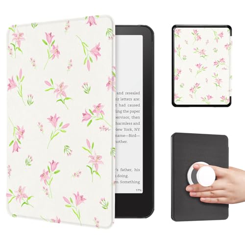 Image of CoBak Cute Case with Fold-Back Magnetic Cover for 7 inch Kindle Paperwhite 12th Gen 2024 and Colorsoft - for PopSockets Grip, Compatible with iPhone MagSafe and Anker Wireless Charging Pads, Auto Wake