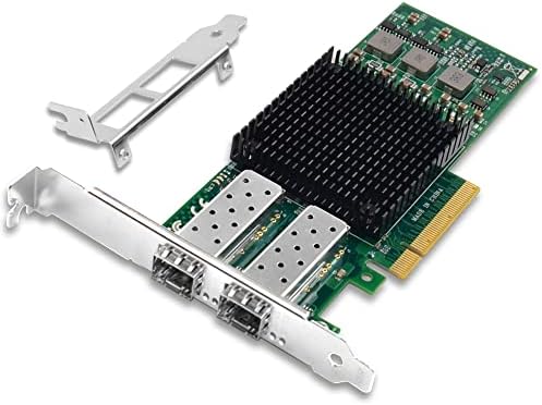 XZSNET 10G Network Card with BCM57810S Chip, 10GB PCI-E NIC Compare to Broadcom 57810S, Dual SFP+ Port PCI Express Ethernet Adapter Support Windows/Windows Server/Linux/Freebsd/VMware ESXi