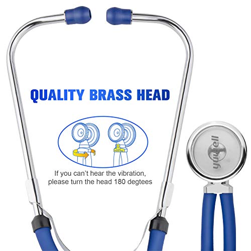 Stethoscope for Cardiology Medical and Home, Yuwell Dual Head Classic Light Weight Design, Double-Catheter Stethoscope for Multifunctional Uses, Gift for Nurses,Doctors, Medical Students (Blue)