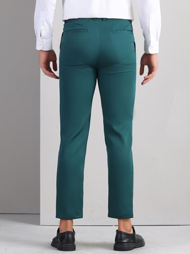 Business Dress Pant for Men's Zipper Closure Flat Front Formal Solid Color Straight Trousers3