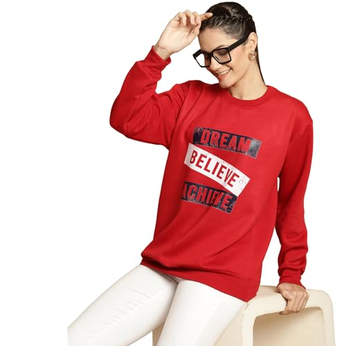 Image of Mack Jonney Printed Round Neck Cotton Fleece Sweatshirt for Women (Pack of 2)-MACK51199