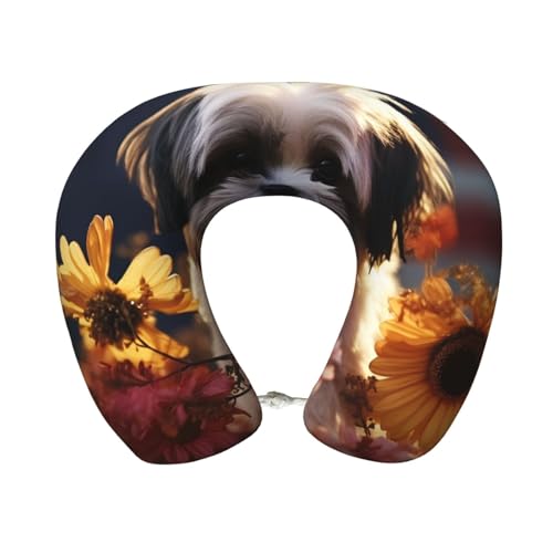 Almohada de viaje de espuma viscoelástica negra ergonómica miniatura 1