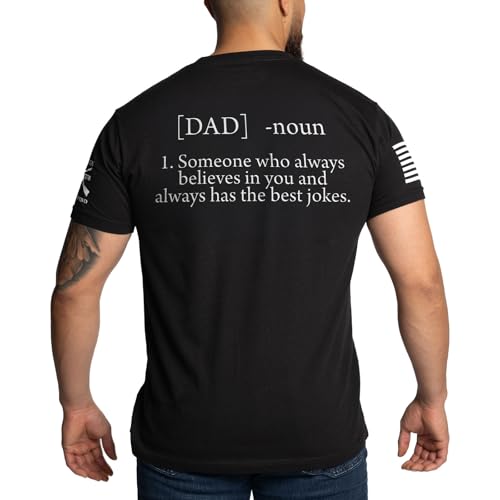 Grunt Style Dad Defined - Funny Dad Graphic Tee, Men's Short Sleeve T-Shirt (Black, X-Large)