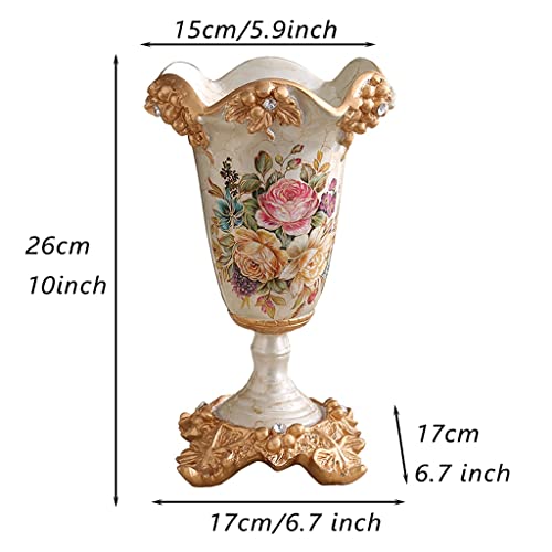 Nabeim European-Style Flower Vase Large, Resin Hand-Painted Decorative Vase For Living Dining Room Table Centerpiece Bedroom Office Hotel Home Decoration Gift (Color : C) #TOP6