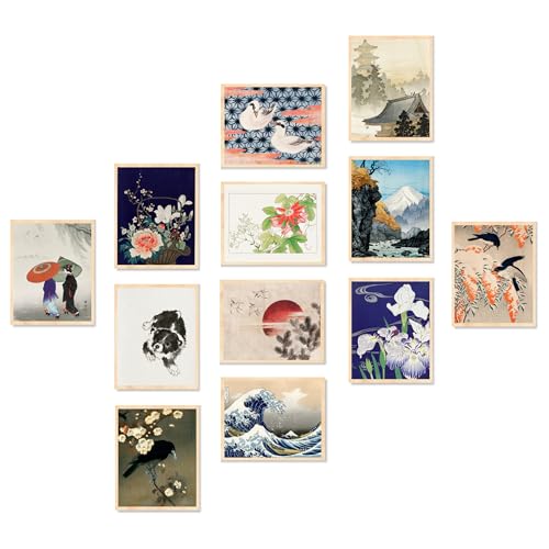 UPWELOVE+ Vintage Japanese Decor - Mount Fuji Landscape Prints, Oriental