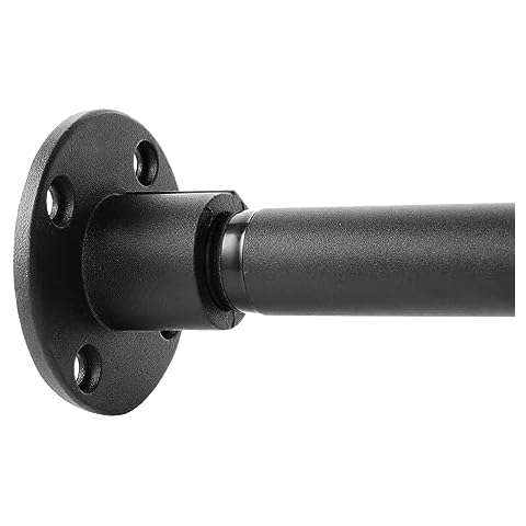 GKK Curtain Rod/Industrial Shower rods/Closet Rod 29"-63.5" for Bathroom Closet Bar Heavy Duty Black Adjustable Screw in Doorway Wall Mounted Window Curtain Rod Stainless Steel (29"-40" 1pack) Cover
