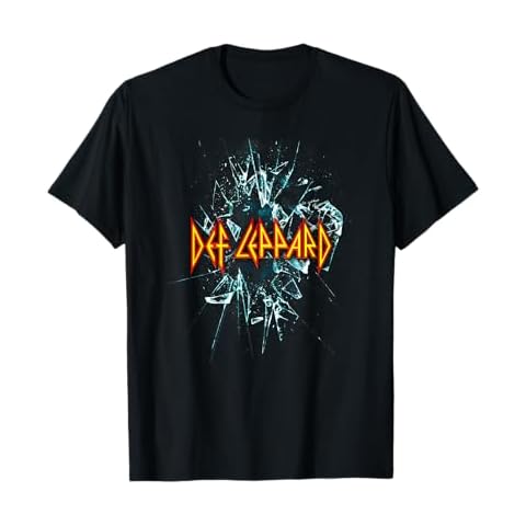 Def Leppard Classic Black Album T-Shirt - 100% Cotton, Adult Short Sleeve Tee Cover